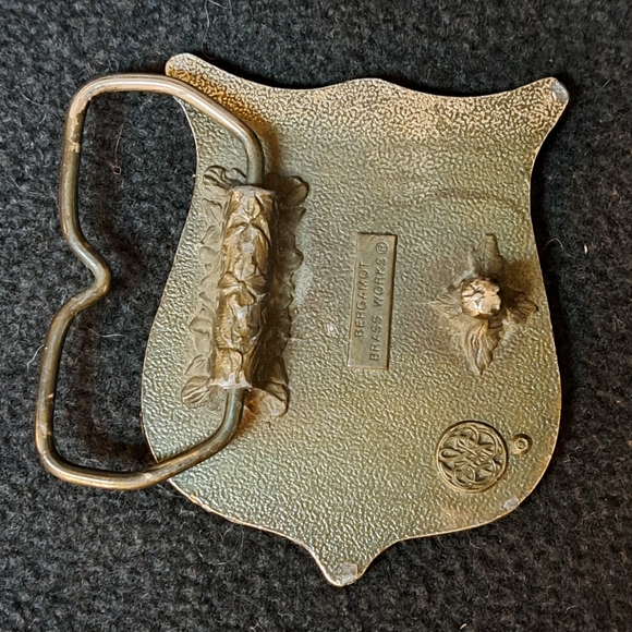 Vintage US Olympics solid brass belt buckle 1980 team USA with rings emblem GUC - Picture 5 of 12